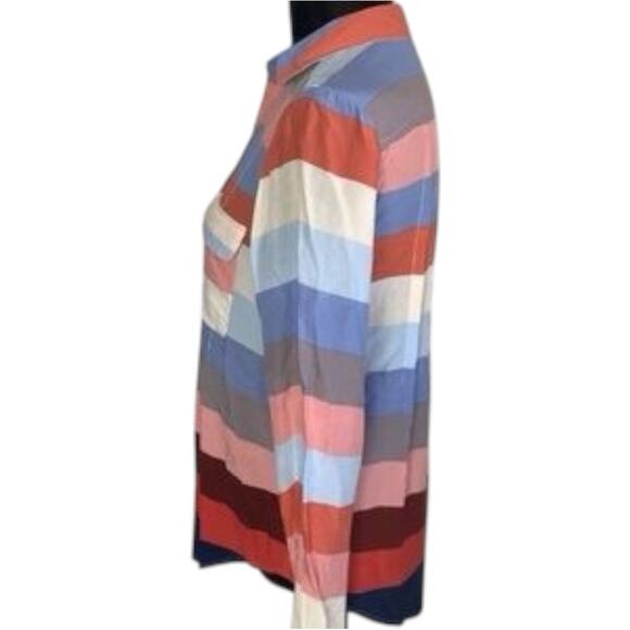 Anthropologie x Maeve Wynwood Button down Stripe Multicolor Oversized USA 14 - Picture 6 of 8